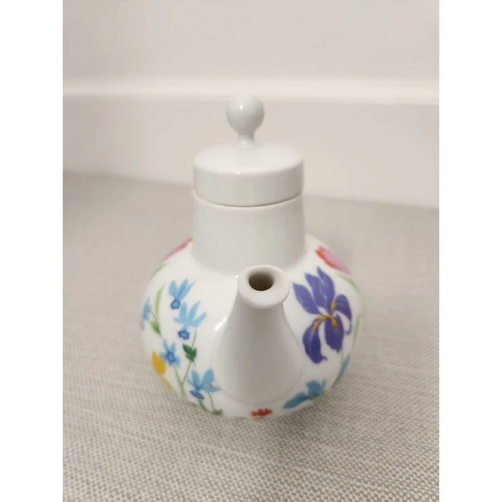 Heinrich Primavera Floral Teapot Set Creamer Sugar Bowl Cup Saucer Germany Small